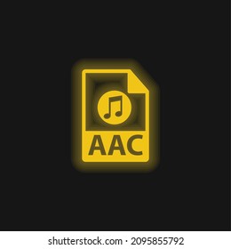 AAC File Format yellow glowing neon icon