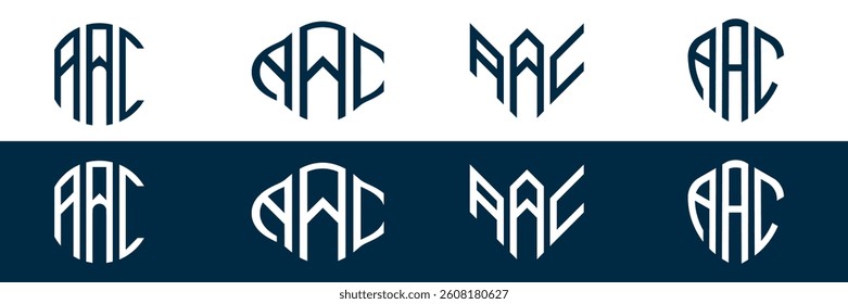 AAC letter logo design in FOUR different style