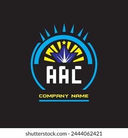 AAC letter logo vector design on black color background AAC letter logo icon design
