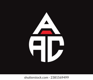 AAC letter water drop shape logo design. AAC drop logo simple design.