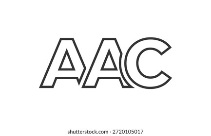 Plantilla de diseño de logotipo AAC con texto en negrita fuerte y moderno. Logotipo de Vector inicial basado en tipografía simple y mínima. Identidad de empresa de moda ideal para la presencia de la marca de las empresas.