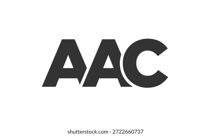 Plantilla de diseño de logotipo AAC con texto en negrita fuerte y moderno. Logotipo de Vector inicial basado en tipografía simple y mínima. Identidad de empresa de moda ideal para la presencia de la marca de las empresas.