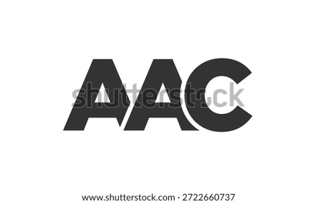 AAC logo design template with strong and modern bold text. Initial based vector logotype featuring simple and minimal typography. Trendy company identity ideal for businesses brand presence.