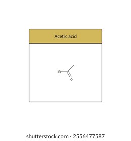 Aacetic acid skeletal structure diagram.aliphatic acid compound molecule scientific illustration.