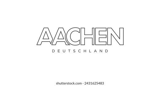 Aachen Deutschland, modern and creative vector illustration design featuring the city of Germany for travel banners, posters, web, and postcards.