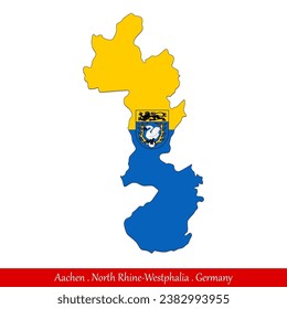 Aachen Flag - North Rhine-Westphalia,Germany (EPS)