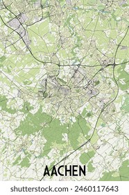 Aachen Alemania mapa poster art