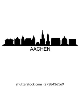 Aachen skyline illustrated in vector on background