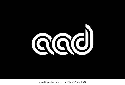 AAD Creative Unique Modern Letter Logo Design. Stylized logo featuring a unique letter design, presenting abstract minimalist aesthetics and modern appeal.