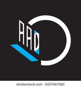 AAD letter logo vector design  blue an white, black color background AAD letter logo - icon design
