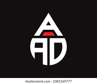 AAD letter water drop shape logo design. AAD drop logo simple design.