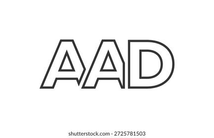 Modelo de design de logotipo AAD com texto em negrito forte e moderno. Logotipo vetorial inicial com tipografia simples e mínima. Identidade de empresa moderna ideal para a presença de marca de empresas.