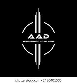 AAD three letter modern logo design on black color background
