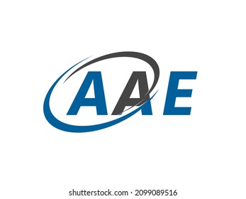 Letra AAE creativo diseño elegante del logo de swoosh