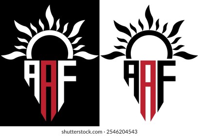 AAF Letter Logo Design. Initial letters AAF logo icon. Abstract letter AAF minimal vector logo design template.