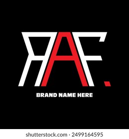 AAF-Buchstabe Logo modernes Logo-Design auf schwarzem Hintergrund
