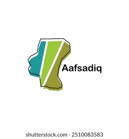 Aafsadiq map.mapa de Vector del Líbano Country. Bordes de color para su infografía. Plantilla de diseño de Ilustración vectorial