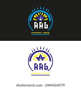 Diseño del Vector del logotipo de la letra AAG sobre fondo de color blanco y negro Diseño del logotipo de la letra AAG
