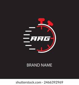 AAG Vector del logotipo de la letra Único atractivo creativo moderno diseño inicial color blanco sobre fondo de color negro AAG diseño del logotipo de la letra
