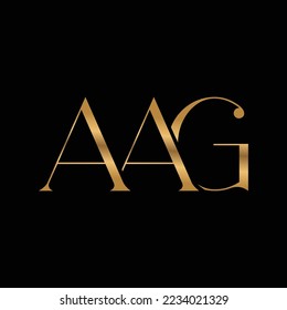 Logo de las letras iniciales del Monograma de lujo AAG Diseño