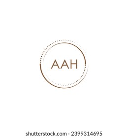 AAH creative initial letter flat monogram logo design with White background.Vector logo modern alphabet golden color font style.