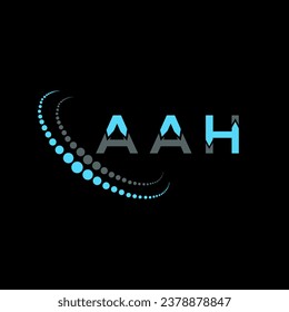 Diseño creativo del logo de la carta AAH. Diseño único AAH.
