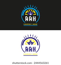 Diseño del Vector del logotipo de la letra de AAH sobre fondo de color blanco y negro Diseño del logotipo de la letra de AAH
