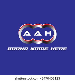 AAH letra logo Vector único atractivo creativo moderno diseño inicial color blanco sobre fondo de color azul AAH letra logo logo diseño

