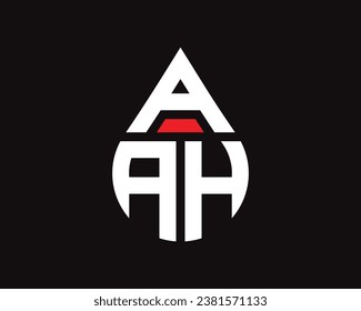 AAH letter water drop shape logo design. AAH drop logo simple design.