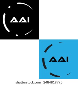 AAI Letter Logo Design. Initial letters AAI logo icon. Abstract letter AAI A A I minimal logo design template. A A I Letter Design Vector with black Colors.