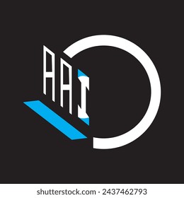 Diseño de vector de logotipo de letra AAI azul y blanco, fondo de color negro Logo de letra ABI - diseño de icono
