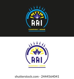 Diseño del Vector del logotipo de la letra AAI sobre fondo de color blanco y negro Diseño del logotipo de la letra AAI
