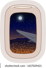 Aairplane window vector traveling by plane and porthole view in flight illustration tourism set of windowpane in aircraft transport and aeroplane isolated on white background