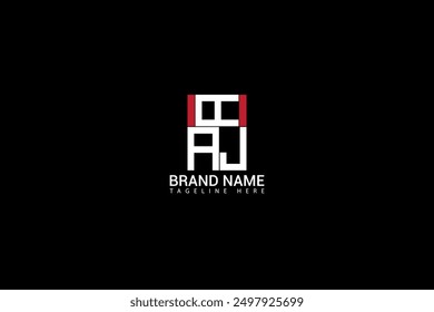 AAJ Letter Logo Design. Initial letters AAJ logo icon. Abstract letter AAJ A A J minimal logo design template. A A J Letter Design Vector with black Colors. AAJ logo, Vector, spared