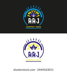 Diseño del Vector del logotipo de la letra AAJ en el fondo de color blanco y negro Diseño del logotipo de la letra AAJ
