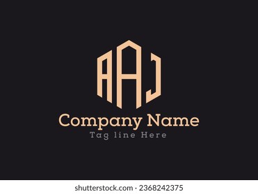 diseño del logotipo de la letra triangular AAJ con forma triangular. Monograma de diseño del logotipo del triángulo AAJ. Plantilla de logotipo vectorial triangular AAJ con color dorado.