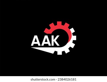 Monograma inicial AAK para el logotipo del equipo de automoción