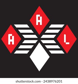 AAL letter logo vector design  red an white, black color background AAL letter logo - icon design
