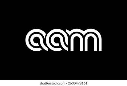 AAM Creative Unique Modern Letter Logo Design. Stylized logo featuring a unique letter design, presenting abstract minimalist aesthetics and modern appeal.