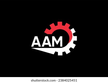 Monograma inicial de AAM para el logotipo del equipo de automoción