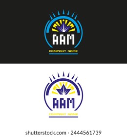 Diseño del Vector del logotipo de la letra de AAM sobre fondo de color blanco y negro Diseño del logotipo de la letra de AAM
