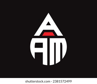 AAM Buchstaben Wassertropfen Form Logo Design. AAM Tropfen Logo einfach Design.