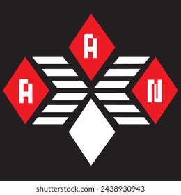 AAN letter logo vector design  red an white, black color background AAN letter logo - icon design
