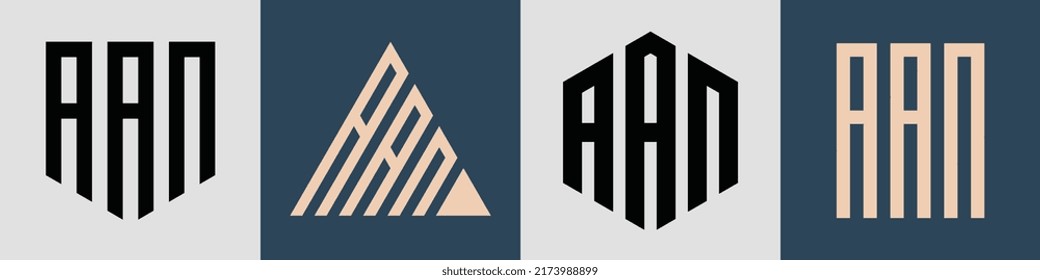 AAN modern initial letter logo design vector bundle. It will be suitable for which company or brand name start those initial.
