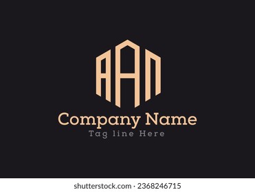 AAN triangle letter logo design with triangle shape. AAN triangle logo design monogram. AAN triangle vector logo template with Gold colour.