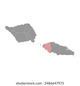 Mapa del distrito de Aana, división administrativa de Samoa. Ilustración vectorial.