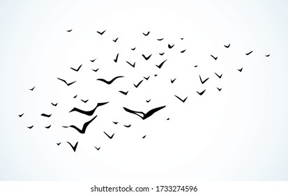 Aanser team spring outdoor journey soar element set. Outline black ink hand drawn grus fall hunt concept emblem. Vintage light text space view backdrop retro art doodle cartoon style decoration design