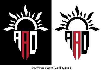 Diseño de logotipo de letra AAO. Icono del logotipo de AAO con letras iniciales. Letra Abstractas AAO Plantilla de diseño de logotipo de Vector mínimo.