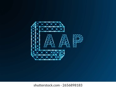AAP low poly letter logo vector design. AAP lower poly logo design. AAP unique low poly logo design.