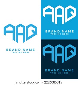 logotipo de la carta AAQ. Diseño del logo de Monograma AAQ para emprendedores y negocios.